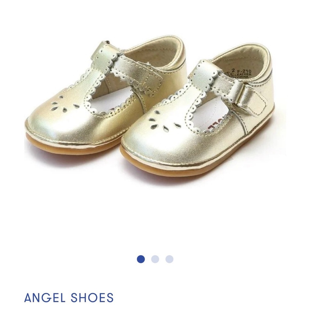 Angel Gold Toddler Mary Jane Shoes - 3UK/ 4 US
